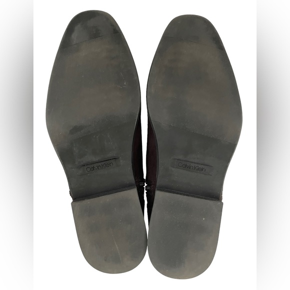 Calvin Klein Mens Luciano Dark Brown Suede Ankle Boots EUC Size 9 - Picture 10 of 11